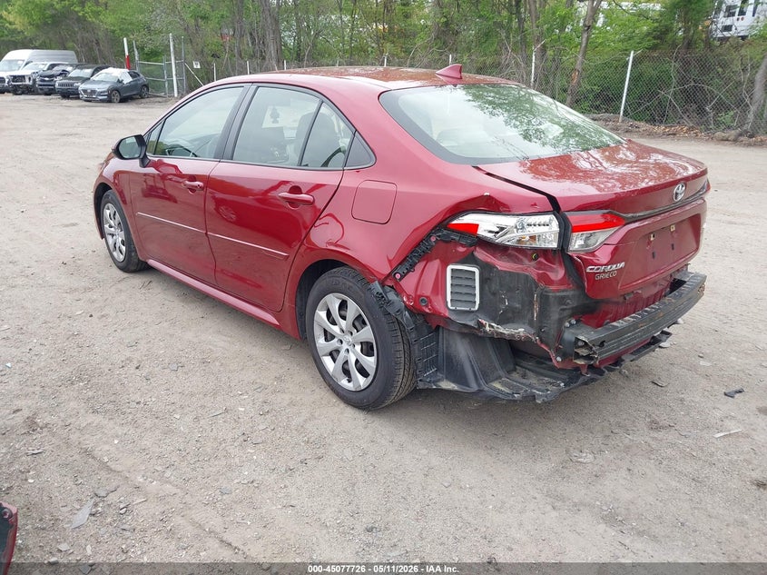 2022 Toyota Corolla VIN JTDEPMAE7NJ198791 IAAI salvage auction — FRONT & REAR, Salvage (Rhode Island), sold $6,500 on 2026-07-28 (photo 3)