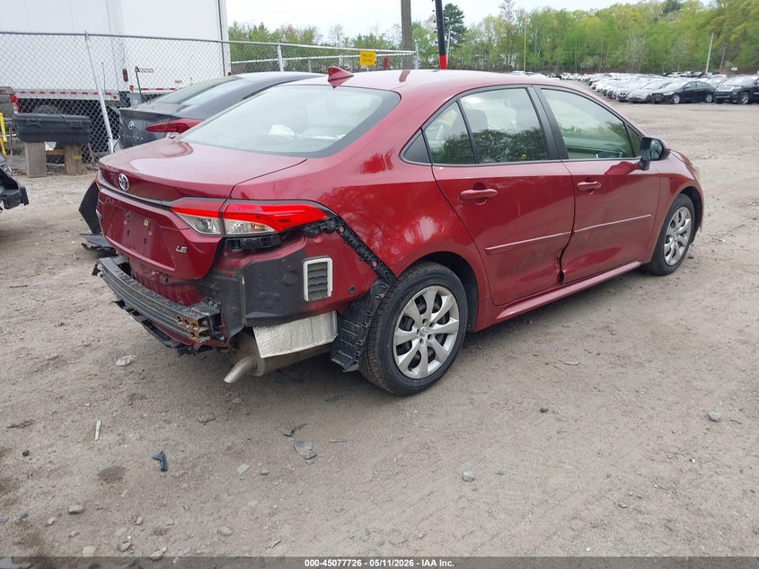 2022 Toyota Corolla VIN JTDEPMAE7NJ198791 IAAI salvage auction — FRONT & REAR, Salvage (Rhode Island), sold $6,500 on 2026-07-28 (photo 4)