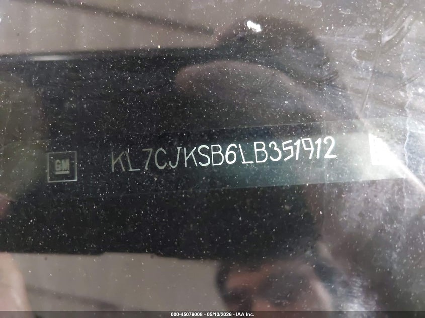 2020 Chevrolet Trax VIN KL7CJKSB6LB351912 IAAI salvage auction — FRONT END, Salvage Title, sold $350 on 2026-07-21 (photo 9)