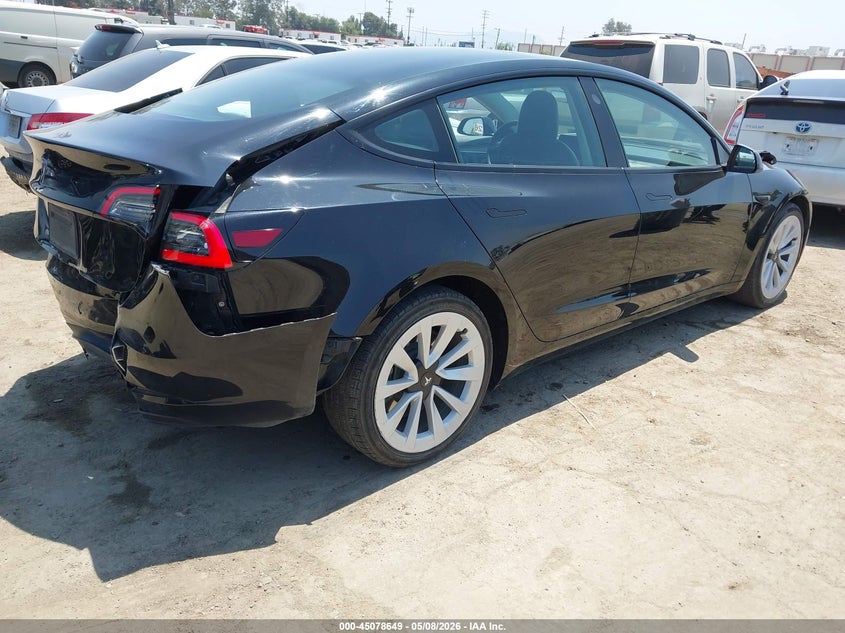 2021 Tesla Model 3 VIN 5YJ3E1EA0MF067226 IAAI salvage auction — REAR END, Salvage (California), sold $5,375 on 2026-07-23 (photo 4)