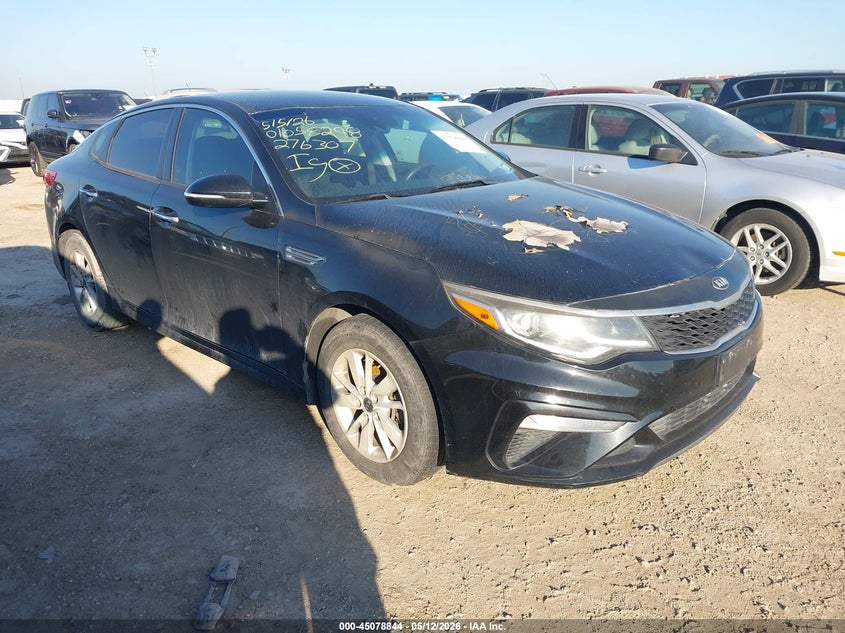 2019 Kia Optima VIN 5XXGT4L35KG276307 IAAI salvage auction — ENGINE BURN, Salvage (Texas), sold $750 on 2026-07-20 (photo 1)