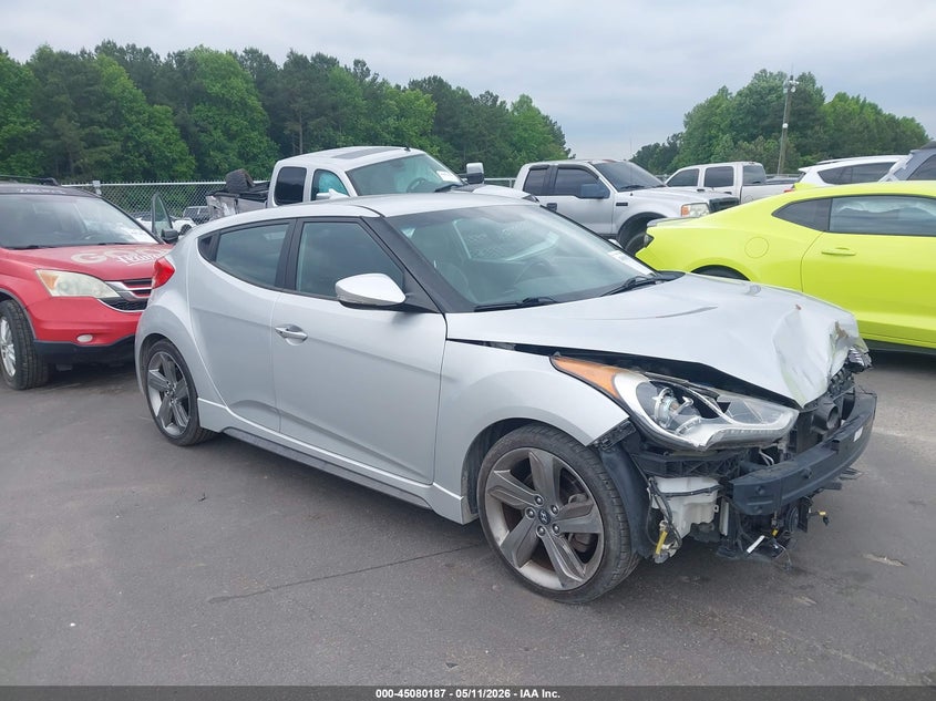 2015 Hyundai Veloster VIN KMHTC6AE2FU229651 IAAI salvage auction — FRONT END, Salvage (North Carolina), sold $825 on 2026-07-08 (photo 1)
