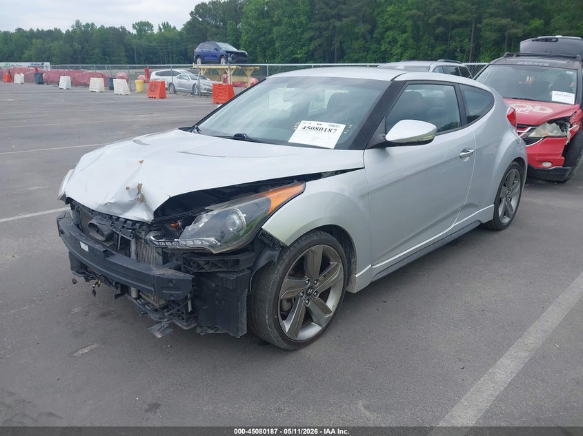 2015 Hyundai Veloster VIN KMHTC6AE2FU229651 IAAI salvage auction — FRONT END, Salvage (North Carolina), sold $825 on 2026-07-08 (photo 2)