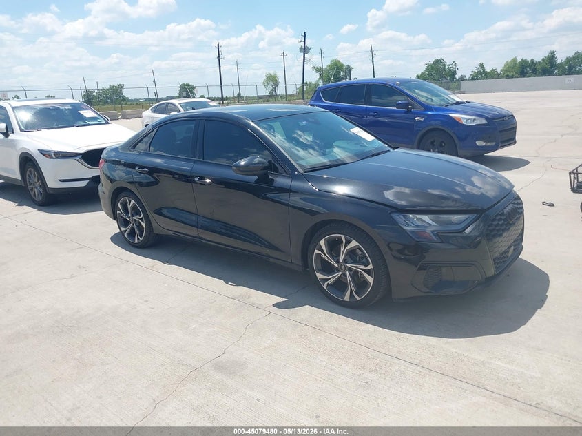 2022 Audi A3 VIN WAUAUDGY2NA085479 IAAI salvage auction — LEFT SIDE, Original (Texas), sold $9,600 on 2026-07-17 (photo 1)