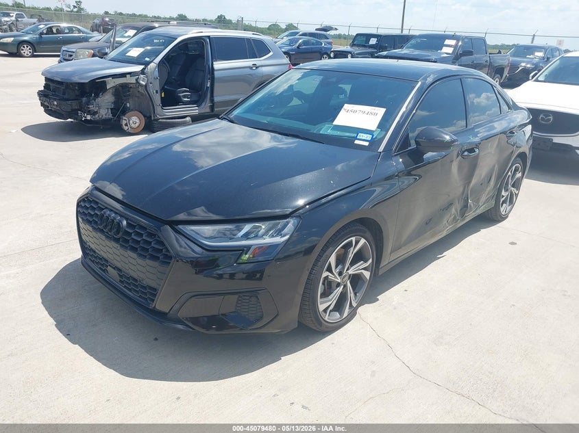 2022 Audi A3 VIN WAUAUDGY2NA085479 IAAI salvage auction — LEFT SIDE, Original (Texas), sold $9,600 on 2026-07-17 (photo 2)