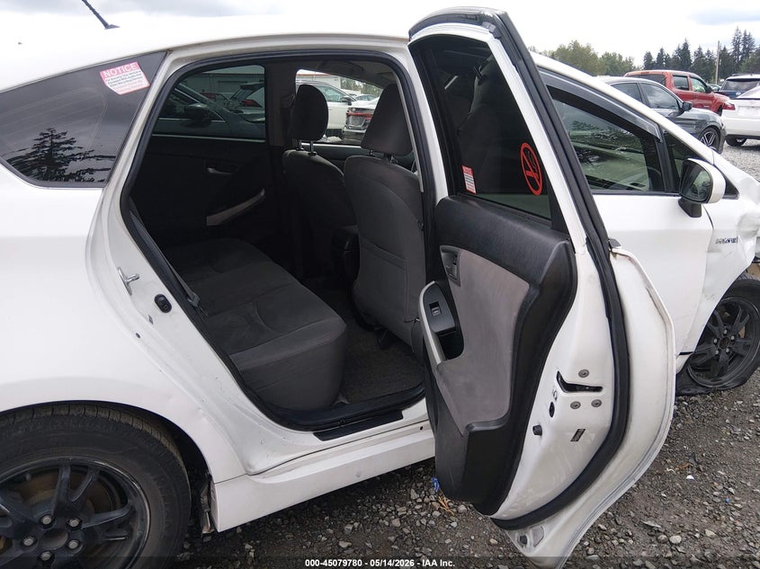 2012 Toyota Prius VIN JTDKN3DU6C5400953 IAAI salvage auction — RIGHT FRONT, Bill Of Sale (Washington), sold $875 on 2026-07-22 (photo 8)