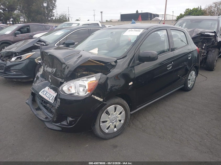 2015 Mitsubishi Mirage VIN ML32A3HJ0FH014062 IAAI salvage auction — FRONT & REAR, Salvage Certificate (California), sold $300 on 2026-07-08 (photo 2)