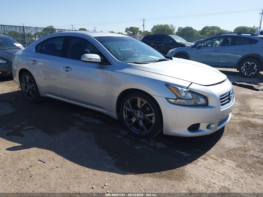 2014 Nissan Maxima VIN 1N4AA5APXEC915153 IAAI salvage auction — LEFT FRONT, Salvage (Kansas), sold $1,700 on 2026-07-10 (photo 1)