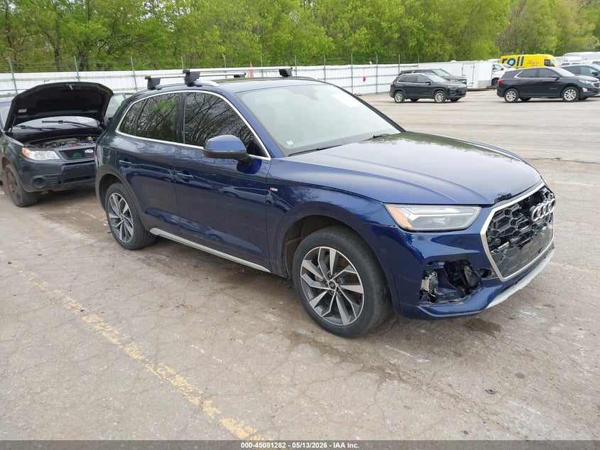 2023 Audi Q5 VIN WA1EAAFY1P2048959 IAAI salvage auction — FRONT END, Clear (Michigan), sold $12,800 on 2026-07-13 (photo 1)