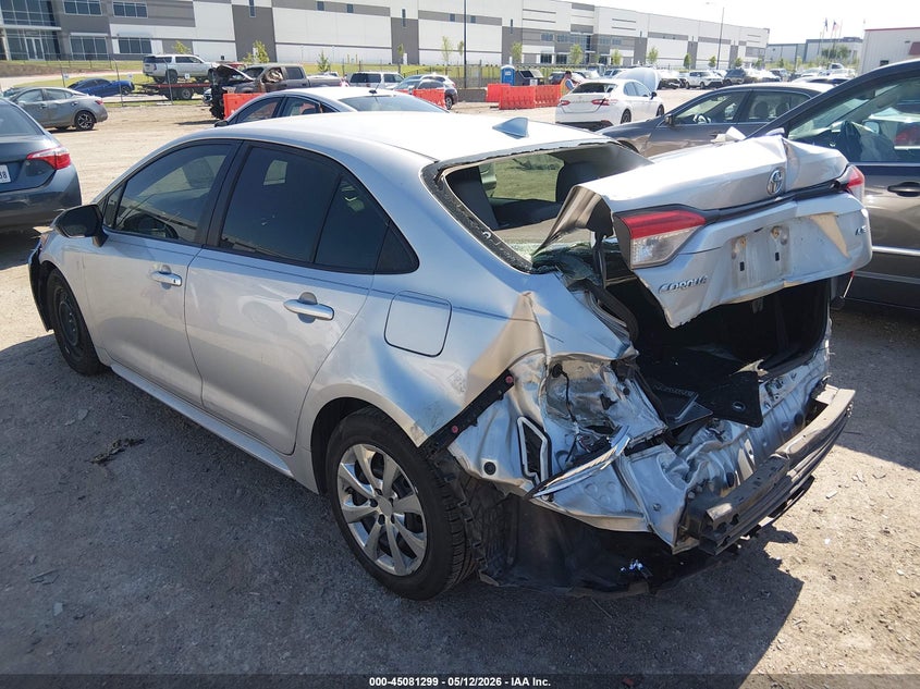 2020 Toyota Corolla VIN JTDEPRAE7LJ111532 IAAI salvage auction — REAR END, Salvage (Texas), sold $3,950 on 2026-07-14 (photo 3)