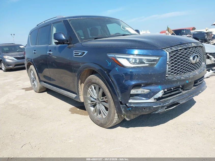 2021 Infiniti Qx80 VIN JN8AZ2AF1M9719837 IAAI salvage auction — FRONT END, Salvage Title, sold $5,900 on 2026-07-27 (photo 1)