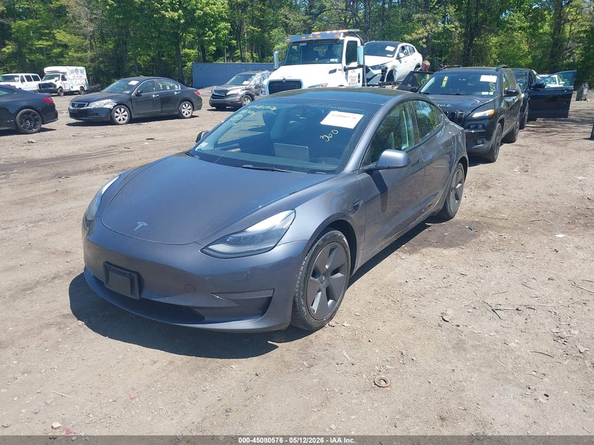 2022 Tesla Model 3 VIN 5YJ3E1EA4NF107941 IAAI salvage auction — RIGHT SIDE, Mv-907A (New York), sold $6,050 on 2026-07-09 (photo 2)