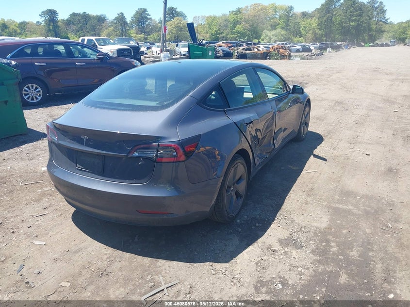 2022 Tesla Model 3 VIN 5YJ3E1EA4NF107941 IAAI salvage auction — RIGHT SIDE, Mv-907A (New York), sold $6,050 on 2026-07-09 (photo 4)