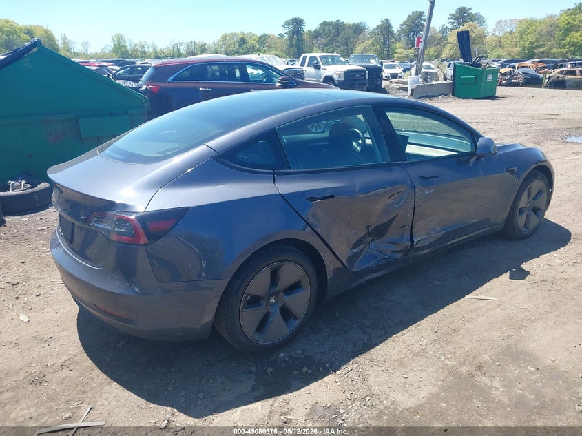 2022 Tesla Model 3 VIN 5YJ3E1EA4NF107941 IAAI salvage auction — RIGHT SIDE, Mv-907A (New York), sold $6,050 on 2026-07-09 (photo 6)