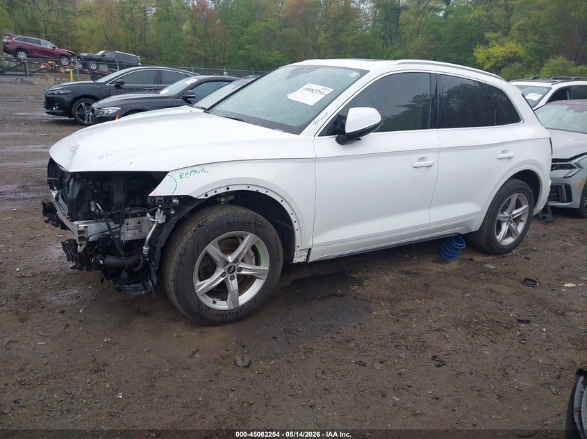 2021 Audi Q5 VIN WA1AAAFY0M2021651 IAAI salvage auction — FRONT END, Salvage (Massachusetts), sold $8,800 on 2026-07-28 (photo 2)