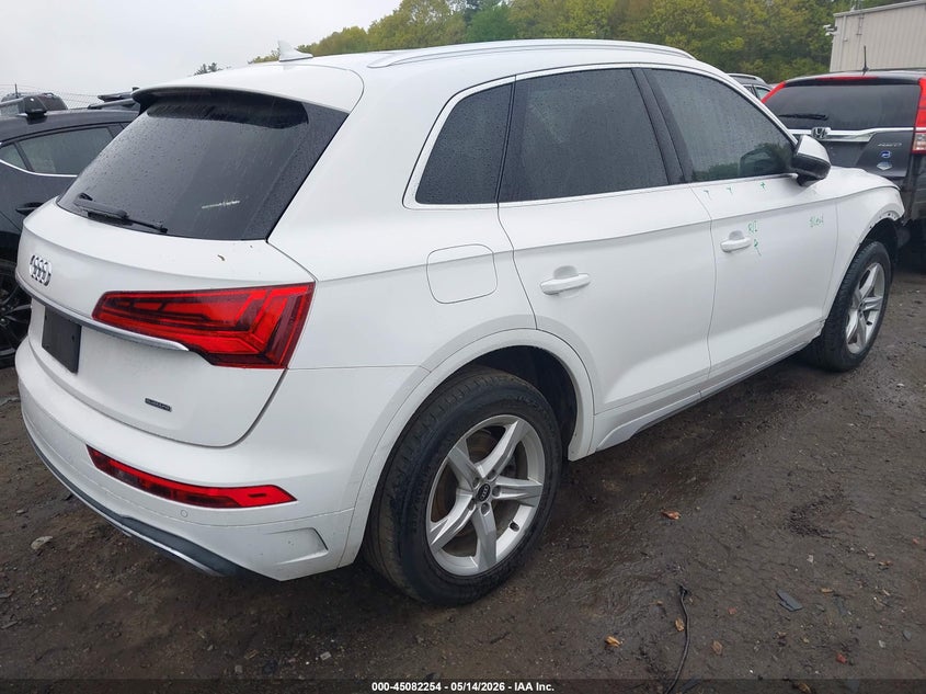 2021 Audi Q5 VIN WA1AAAFY0M2021651 IAAI salvage auction — FRONT END, Salvage (Massachusetts), sold $8,800 on 2026-07-28 (photo 4)