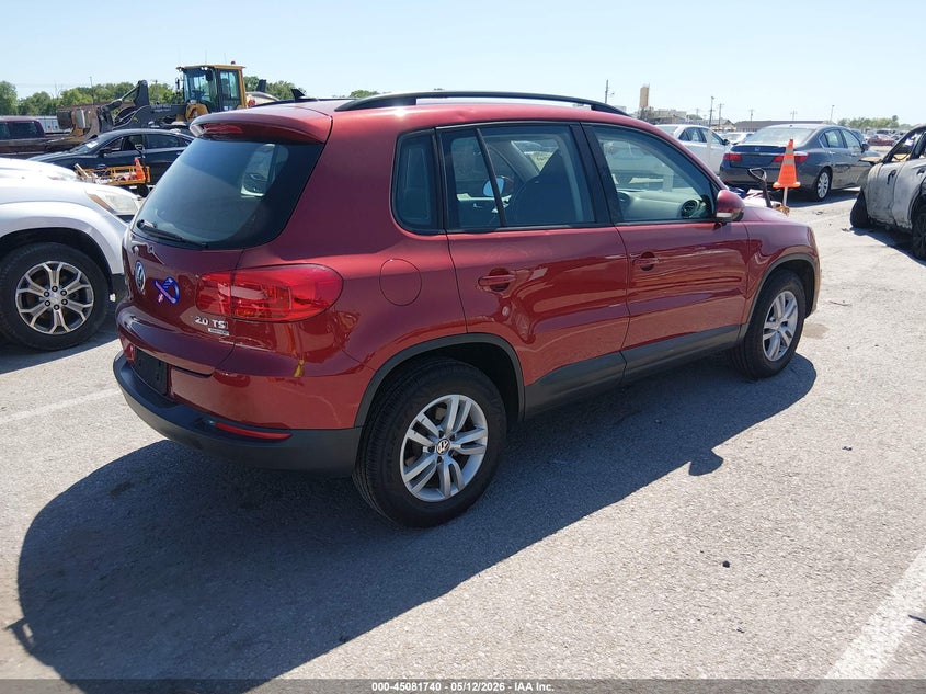 2015 Volkswagen Tiguan VIN WVGBV7AX5FW020275 IAAI salvage auction — HAIL, Salvage (Illinois), sold $1,650 on 2026-07-07 (photo 4)