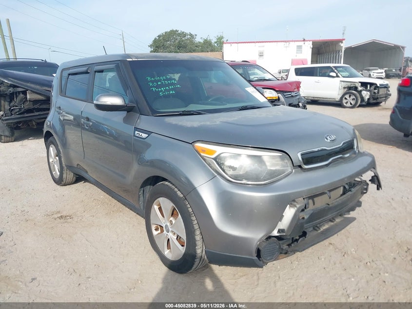 2014 Kia Soul VIN KNDJP3A59E7045657 IAAI salvage auction — FRONT END, Rebuildable (Florida), sold $800 on 2026-07-07 (photo 1)