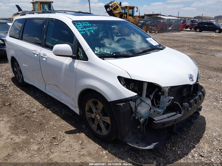 2015 Toyota Sienna VIN 5TDXK3DCXFS586324 IAAI salvage auction — FRONT END, Original (Texas), sold $5,550 on 2026-07-14 (photo 1)