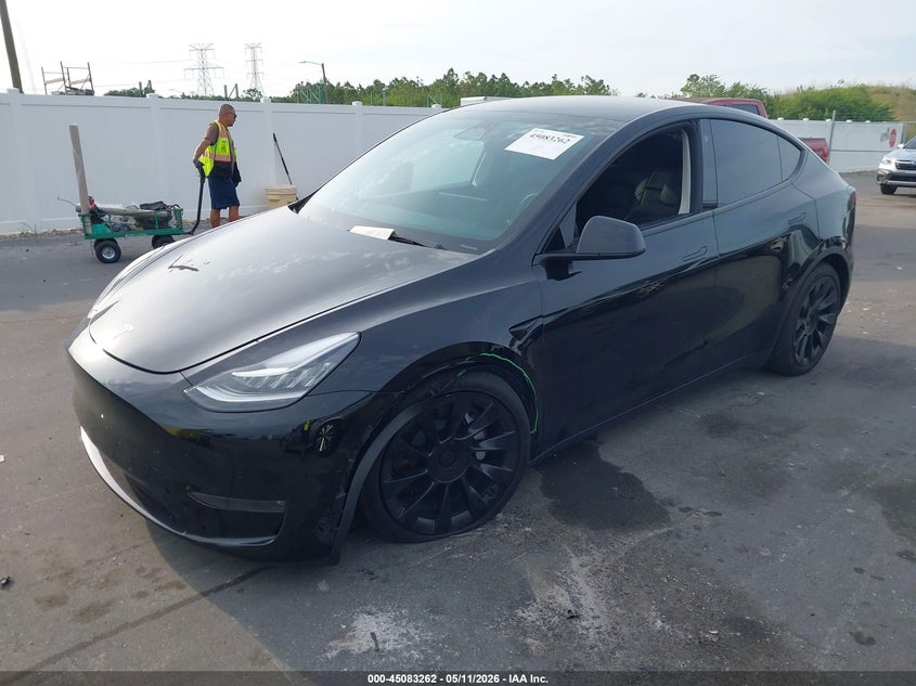 2022 Tesla Model y VIN 7SAYGDEE4NA006080 IAAI salvage auction — LEFT FRONT, Certificate Of Destruction (Florida), sold $11,000 on 2026-07-23 (photo 2)