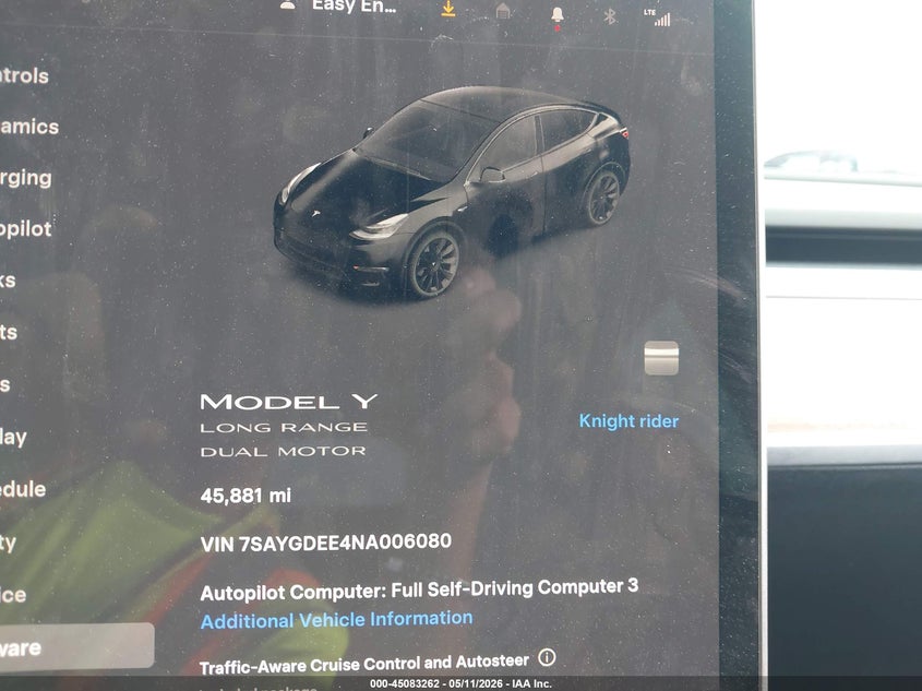 2022 Tesla Model y VIN 7SAYGDEE4NA006080 IAAI salvage auction — LEFT FRONT, Certificate Of Destruction (Florida), sold $11,000 on 2026-07-23 (photo 7)