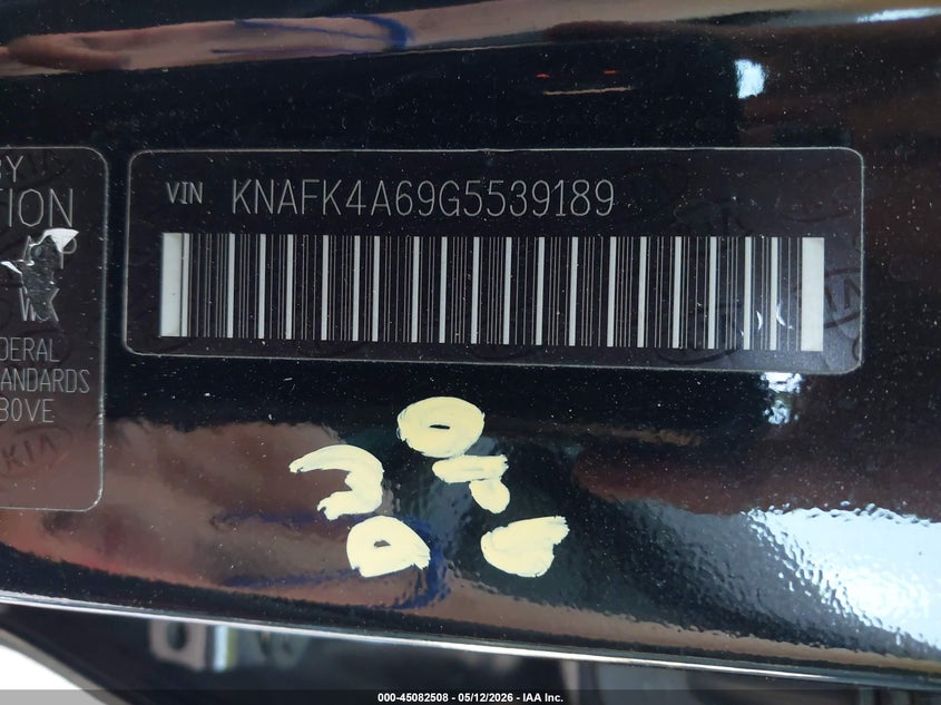 2016 Kia Forte VIN KNAFK4A69G5539189 IAAI salvage auction — FRONT END, Salvage (Texas), sold $400 on 2026-07-07 (photo 9)