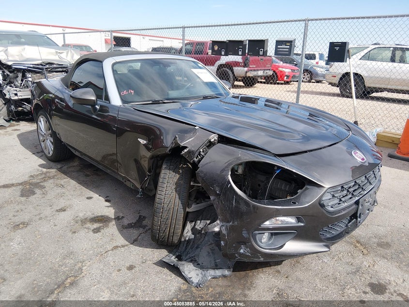 2017 Fiat 124 spider VIN JC1NFAEK9H0128136 IAAI salvage auction — RIGHT FRONT, Salvage (Texas), sold $4,025 on 2026-07-15 (photo 1)