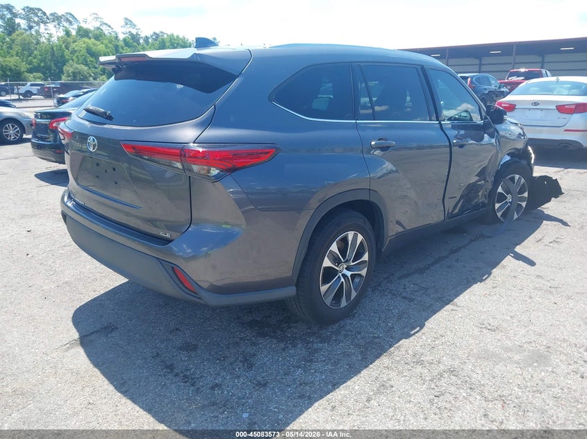 2021 Toyota Highlander VIN 5TDGZRAH2MS050320 IAAI salvage auction — RIGHT FRONT, Rebuildable (Florida), sold $13,650 on 2026-07-21 (photo 4)