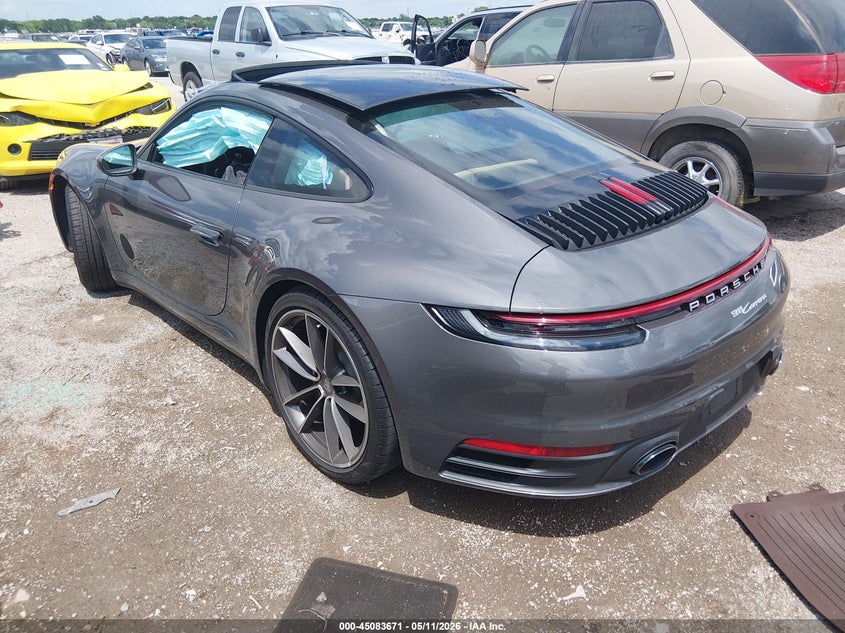 2022 Porsche 911 VIN WP0AA2A95NS206601 IAAI salvage auction — FRONT END, Original (Texas), sold $50,000 on 2026-07-13 (photo 3)