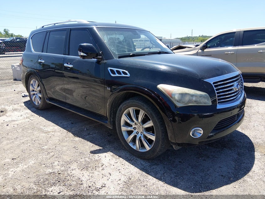 2014 Infiniti Qx80 VIN JN8AZ2NE9E9067097 IAAI salvage auction — REAR END, Clear (Oklahoma), sold $25 on 2026-07-29 (photo 1)
