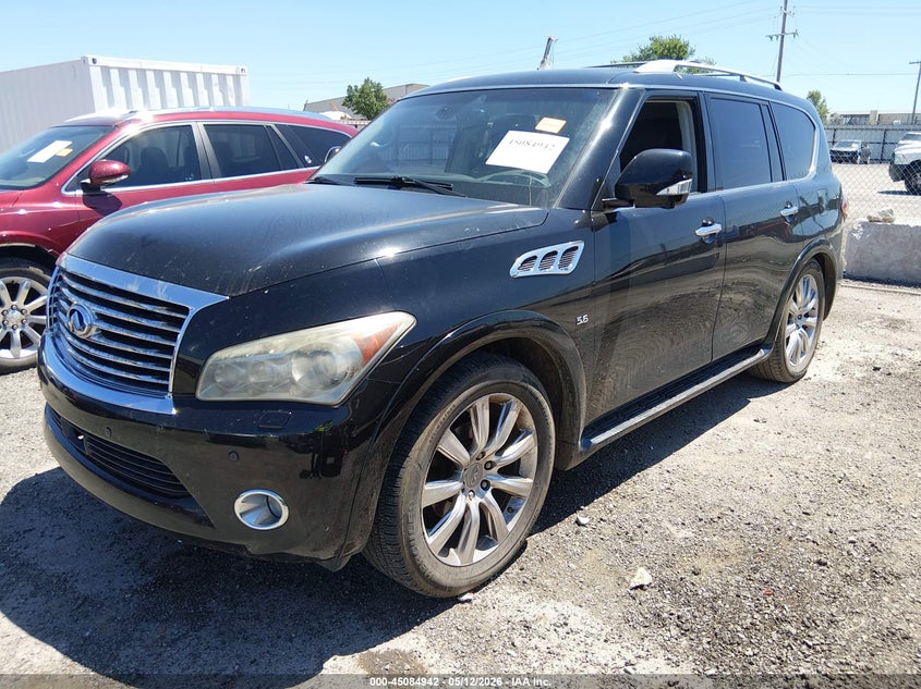 2014 Infiniti Qx80 VIN JN8AZ2NE9E9067097 IAAI salvage auction — REAR END, Clear (Oklahoma), sold $25 on 2026-07-29 (photo 2)