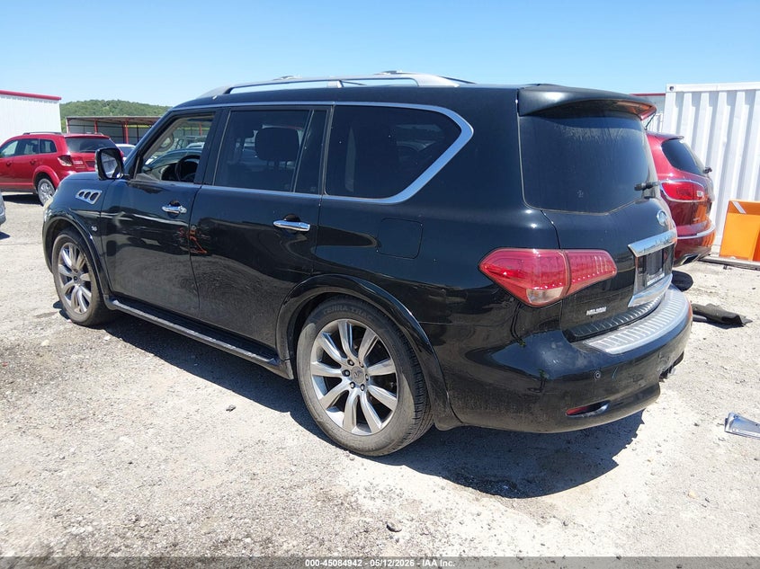 2014 Infiniti Qx80 VIN JN8AZ2NE9E9067097 IAAI salvage auction — REAR END, Clear (Oklahoma), sold $25 on 2026-07-29 (photo 3)