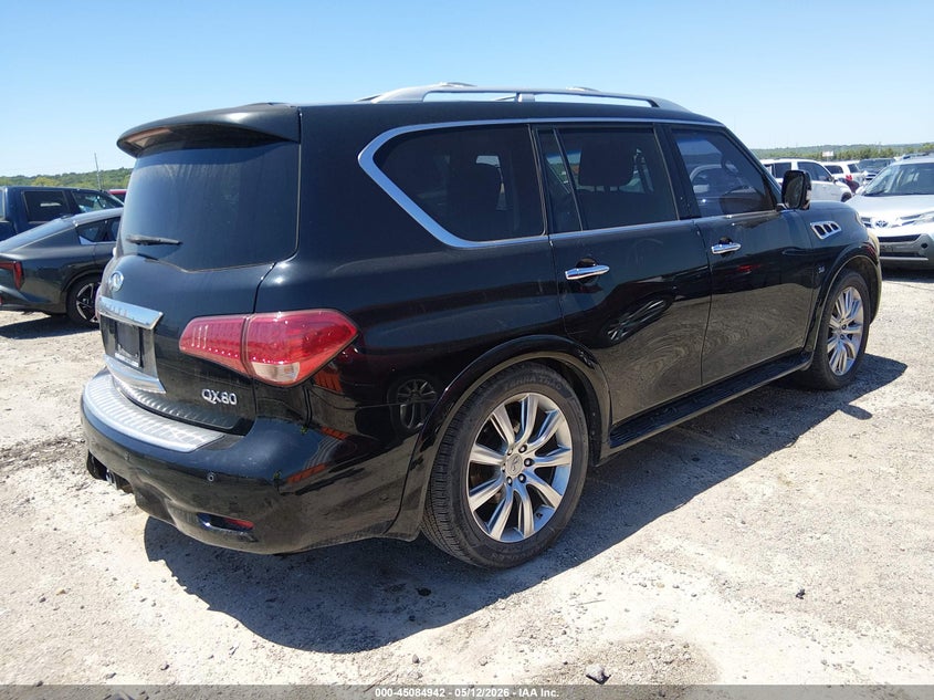 2014 Infiniti Qx80 VIN JN8AZ2NE9E9067097 IAAI salvage auction — REAR END, Clear (Oklahoma), sold $25 on 2026-07-29 (photo 4)