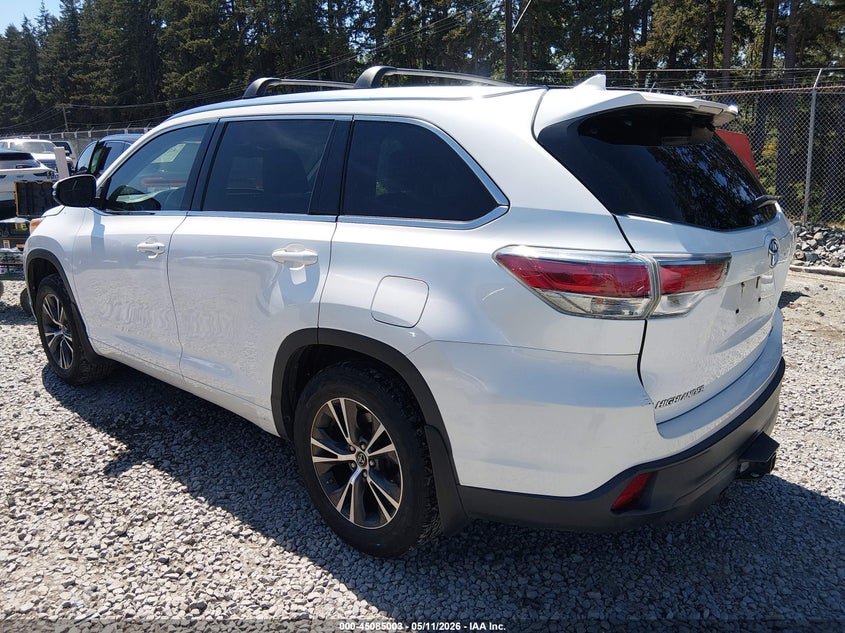 2016 Toyota Highlander VIN 5TDJKRFH2GS305894 IAAI salvage auction — RIGHT FRONT, Bill Of Sale (Washington), sold $6,700 on 2026-08-01 (photo 3)