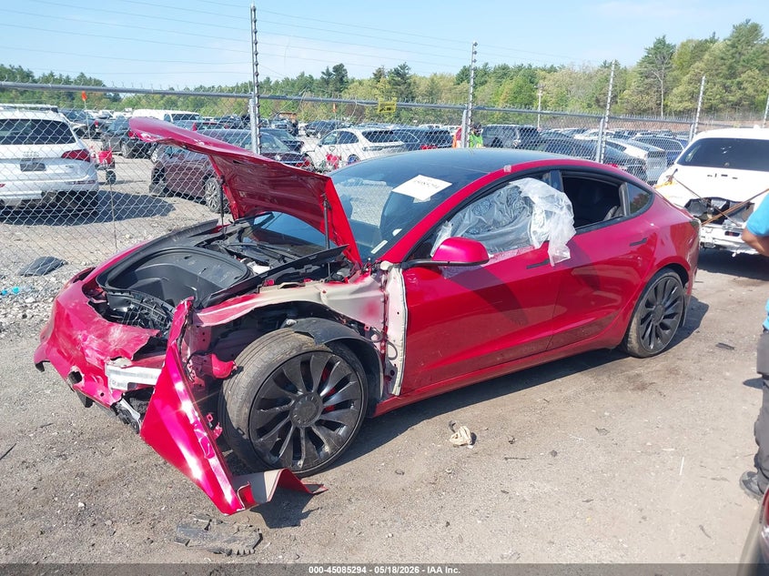 2022 Tesla Model 3 VIN 5YJ3E1EC9NF263331 IAAI salvage auction — FRONT END, Salvage (Massachusetts), sold $6,400 on 2026-07-31 (photo 2)