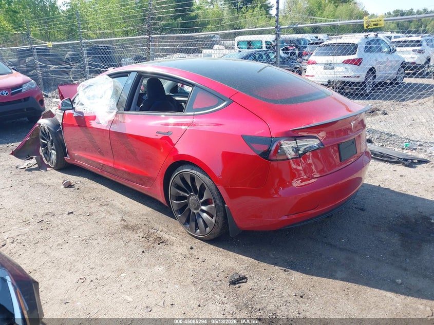 2022 Tesla Model 3 VIN 5YJ3E1EC9NF263331 IAAI salvage auction — FRONT END, Salvage (Massachusetts), sold $6,400 on 2026-07-31 (photo 3)