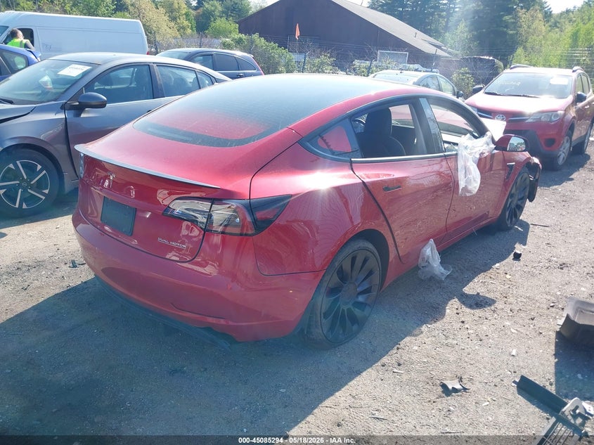 2022 Tesla Model 3 VIN 5YJ3E1EC9NF263331 IAAI salvage auction — FRONT END, Salvage (Massachusetts), sold $6,400 on 2026-07-31 (photo 4)