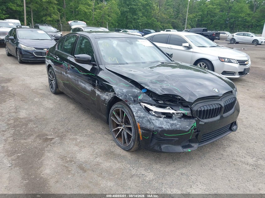 2019 BMW 3er VIN WBA5R7C55KFH22477 IAAI salvage auction — RIGHT FRONT, Salvage - 75% Or Less (Maryland), sold $8,500 on 2026-07-08 (photo 1)