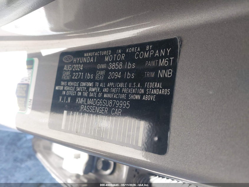 2025 Hyundai Elantra VIN KMHLM4DG6SU879995 IAAI salvage auction — FRONT & REAR, Junk Bill Of Sale Mv2459 (Wisconsin), sold $1,200 on 2026-07-07 (photo 9)