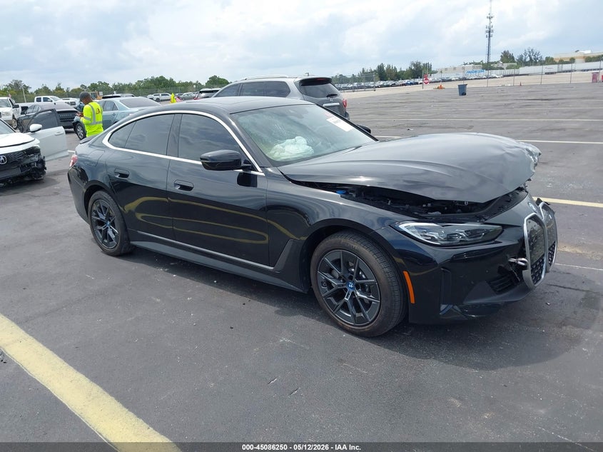 2023 BMW I4 VIN WBY43AW08PFR29462 IAAI salvage auction — LEFT FRONT, Certificate Of Destruction (Florida), sold $9,750 on 2026-07-16 (photo 1)