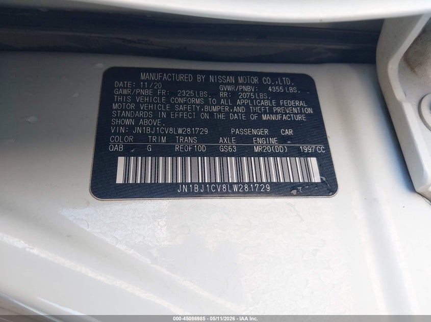 2020 Nissan Rogue VIN JN1BJ1CV8LW281729 IAAI salvage auction — FRONT END, Salvage (Arkansas), sold $1,850 on 2026-07-15 (photo 9)