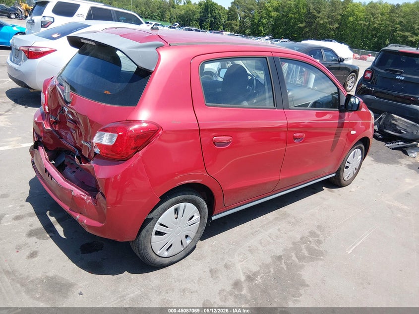 2018 Mitsubishi Mirage VIN ML32A3HJ6JH013393 IAAI salvage auction — REAR END, Salvage (North Carolina), sold $1,800 on 2026-07-15 (photo 4)