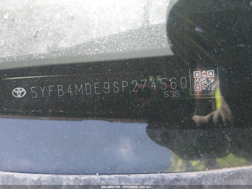 2025 Toyota Corolla VIN 5YFB4MDE9SP274560 IAAI salvage auction — RIGHT SIDE, Enterprise Vehicles Salvage Only (Texas), sold $5,450 on 2026-07-08 (photo 9)