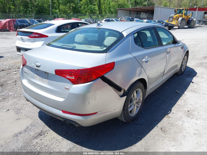2013 Kia Optima VIN 5XXGM4A73DG122149 IAAI salvage auction — FRONT & REAR, Clear (Virginia), sold $550 on 2026-07-07 (photo 4)