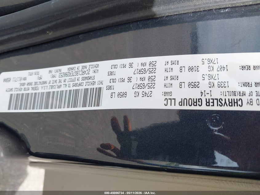 2014 Chrysler Town & country VIN 2C4RC1BG7ER280253 IAAI salvage auction — LEFT FRONT, Prior Salvage (Minnesota), sold $600 on 2026-07-31 (photo 9)
