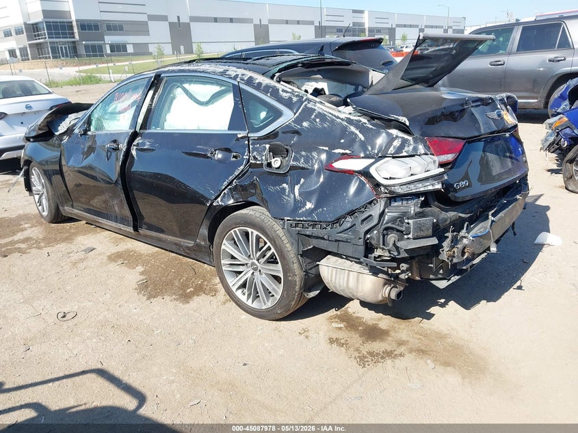 2018 Genesis G80 VIN KMHGN4JEXJU235285 IAAI salvage auction — ROLLOVER, Salvage (Texas), sold $450 on 2026-07-07 (photo 3)