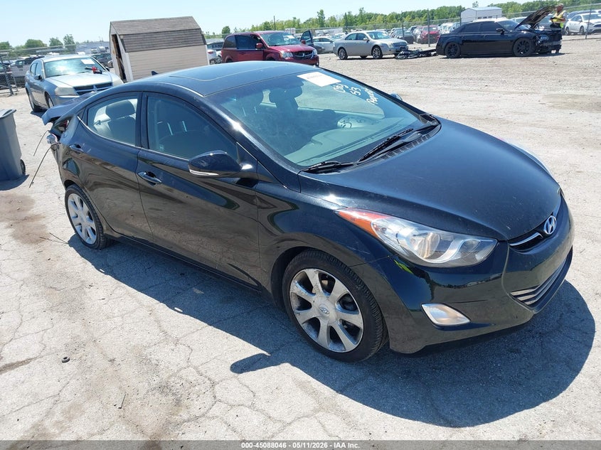 2013 Hyundai Elantra VIN KMHDH4AE0DU009805 IAAI salvage auction — REAR END, Salvage (Illinois), sold $550 on 2026-07-15 (photo 1)