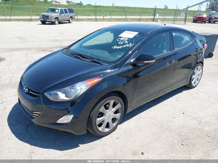 2013 Hyundai Elantra VIN KMHDH4AE0DU009805 IAAI salvage auction — REAR END, Salvage (Illinois), sold $550 on 2026-07-15 (photo 2)