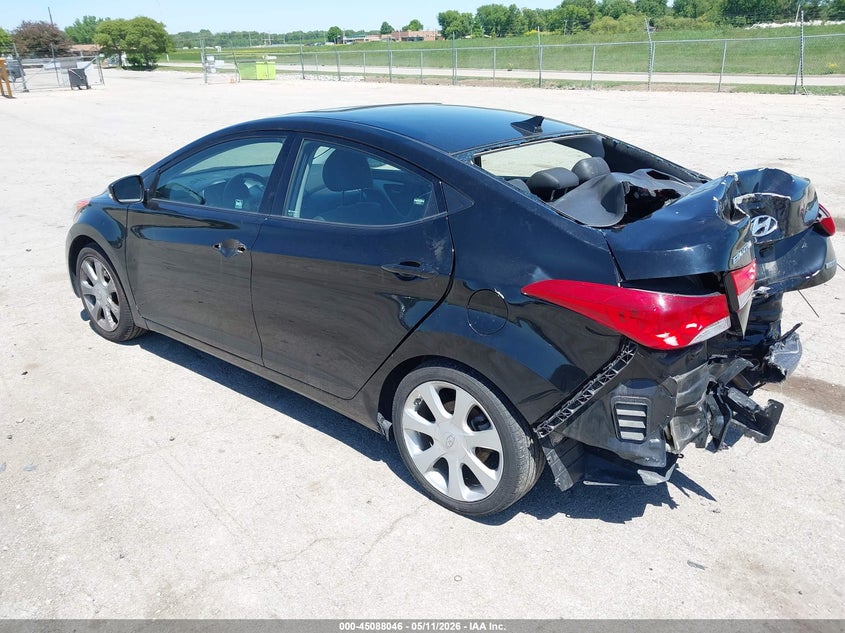 2013 Hyundai Elantra VIN KMHDH4AE0DU009805 IAAI salvage auction — REAR END, Salvage (Illinois), sold $550 on 2026-07-15 (photo 3)