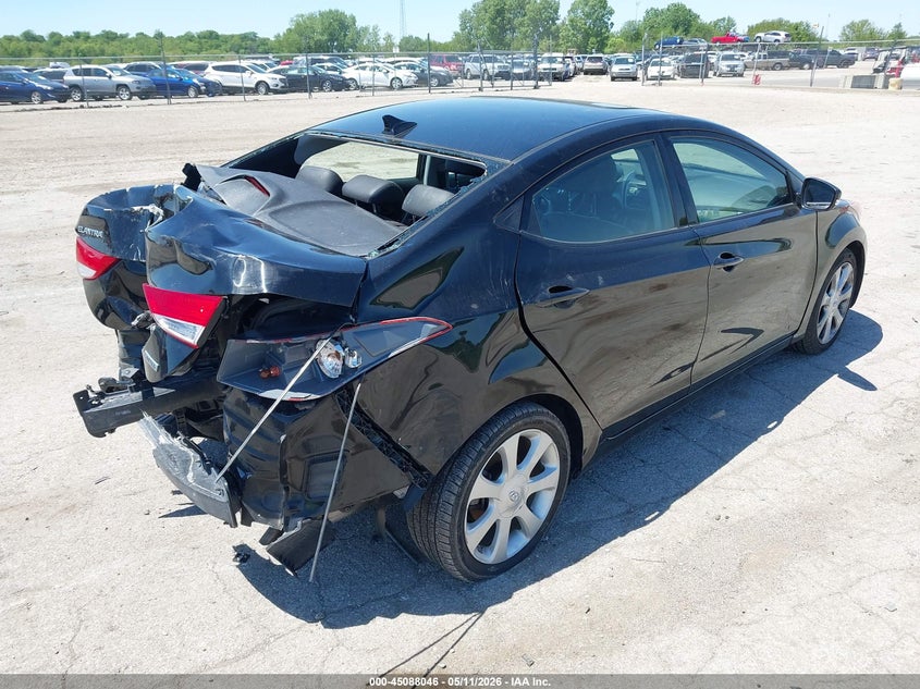 2013 Hyundai Elantra VIN KMHDH4AE0DU009805 IAAI salvage auction — REAR END, Salvage (Illinois), sold $550 on 2026-07-15 (photo 4)